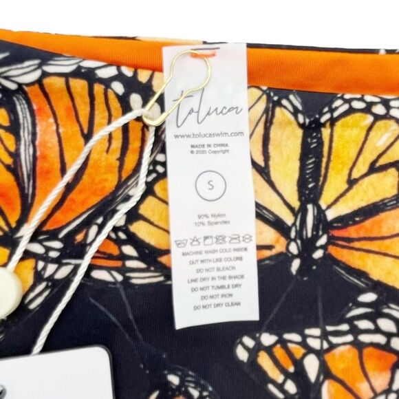 NWT Toluca Swim Cora Midi+ Bottom Monarch Black Orange Butterfly Size Small NEW - Picture 5 of 9